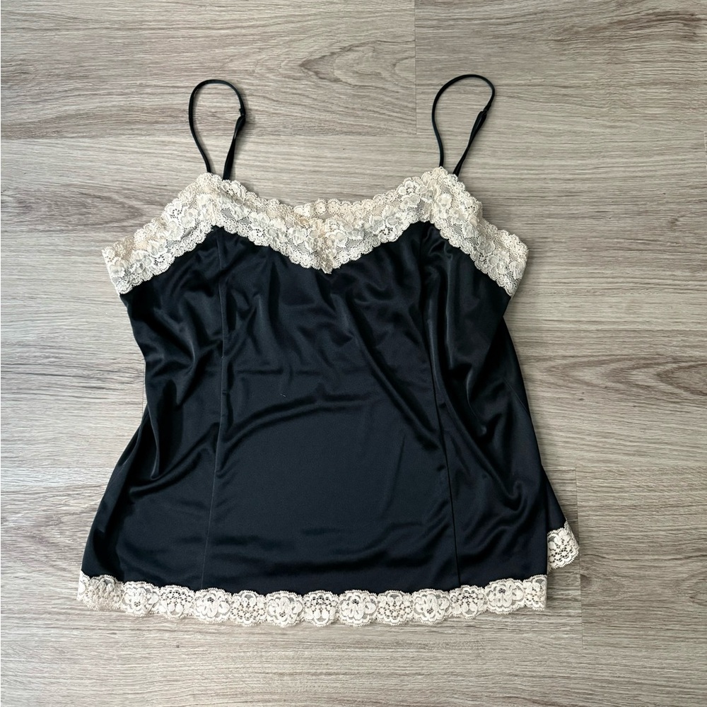 Elegant Black Lace Trim Camisole